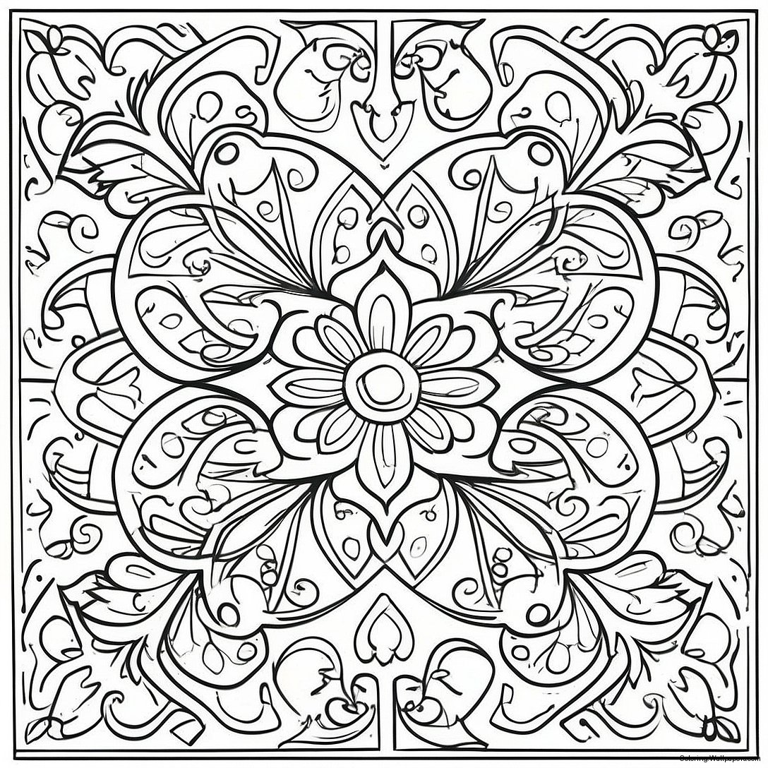 Colorful Talavera Tiles Coloring Page 43988