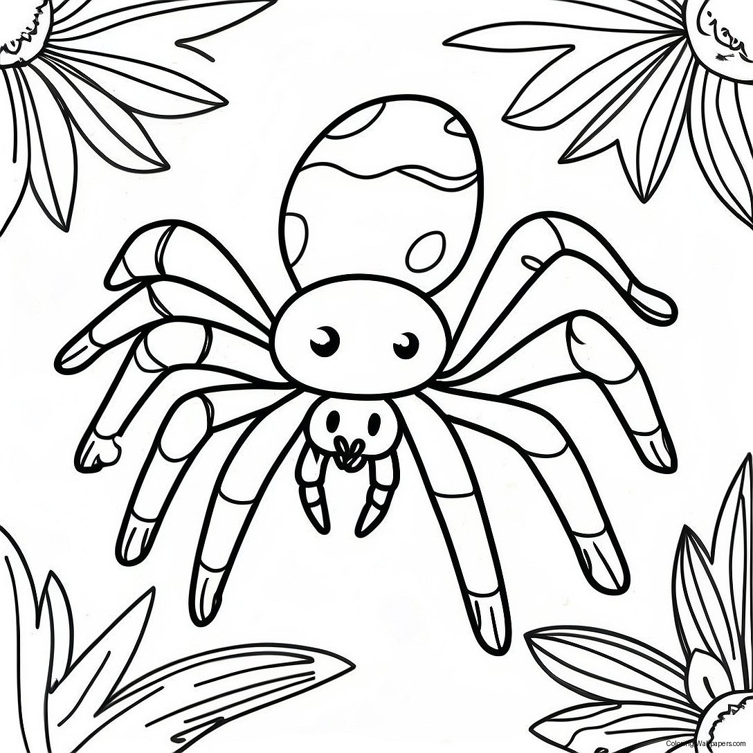 Colorful Tarantula In Jungle Coloring Page 31714