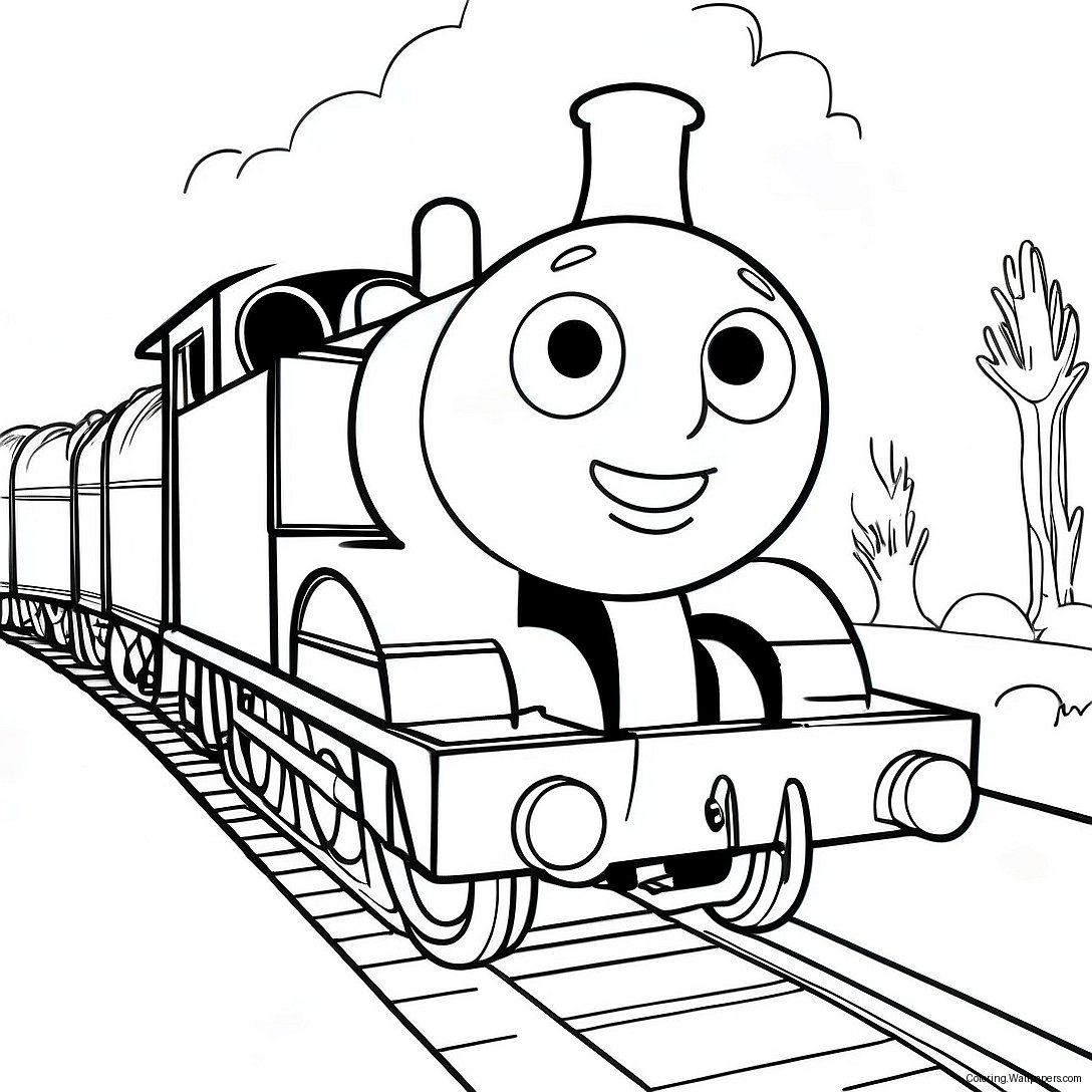 Colorful Thomas The Tank Engine Coloring Page 49382