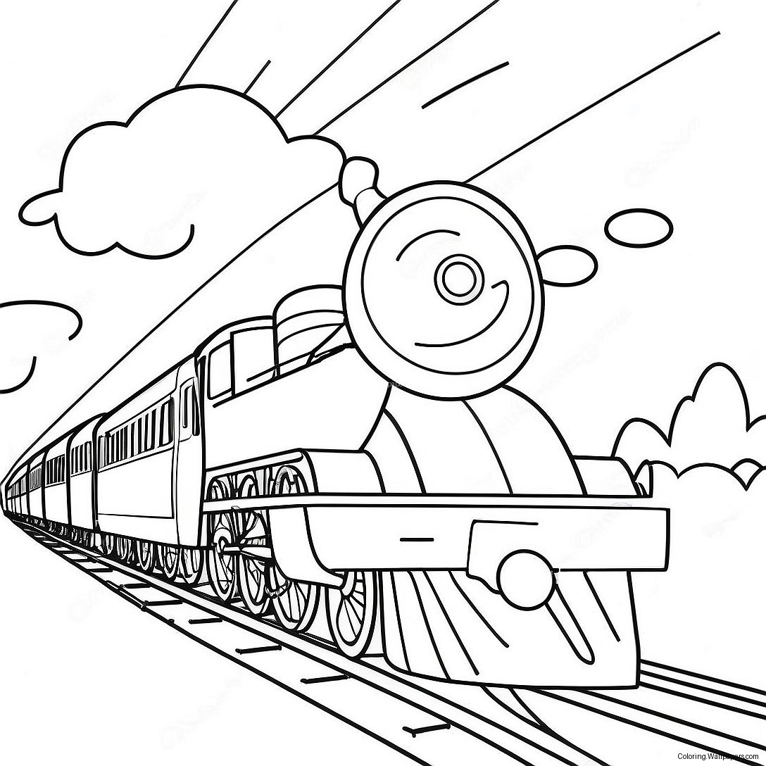 Colorful Train Journey Coloring Page 697