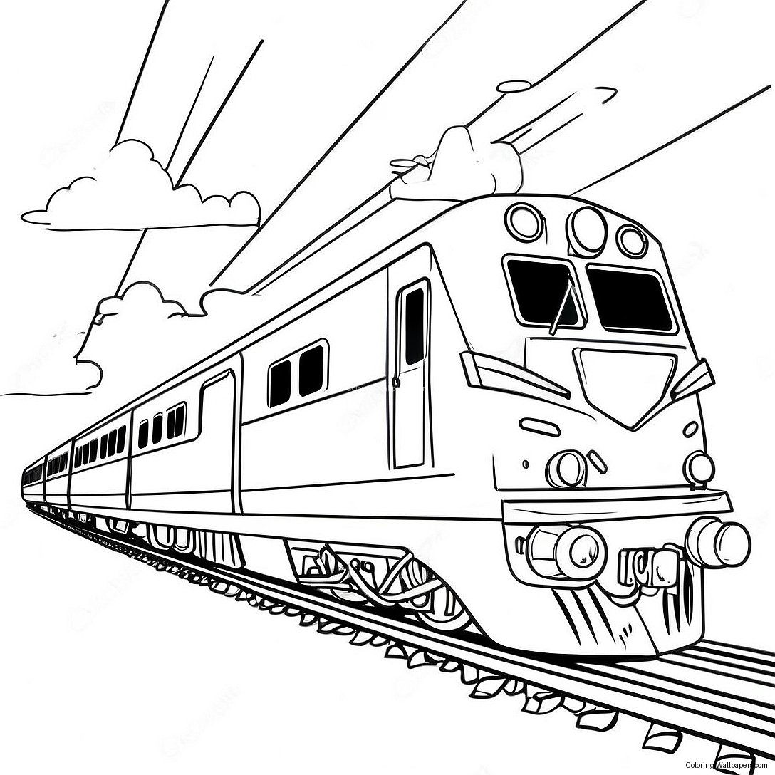 Colorful Train Journey Coloring Page 698