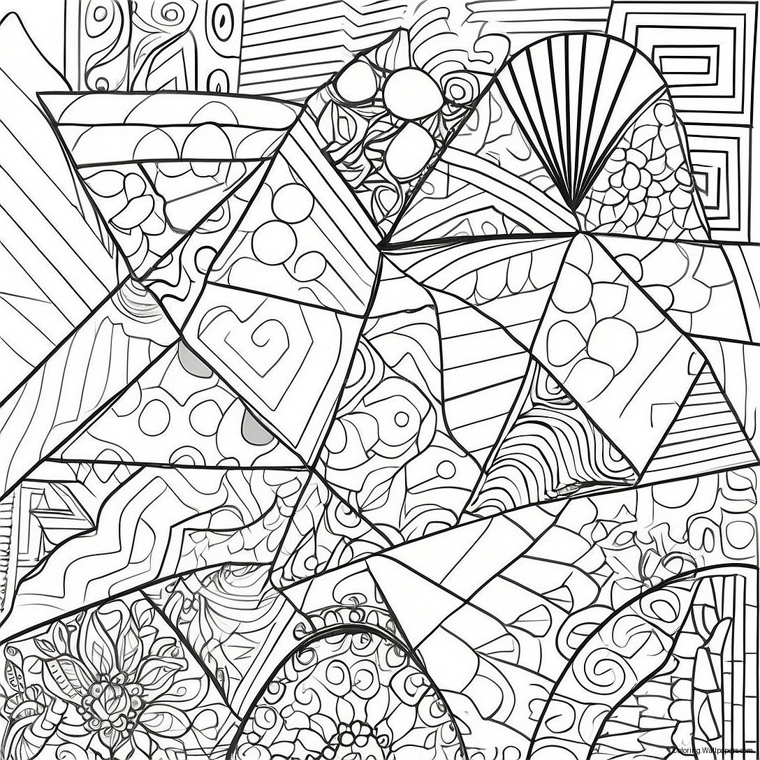 Colorful Triangle Patterns Coloring Page 24945