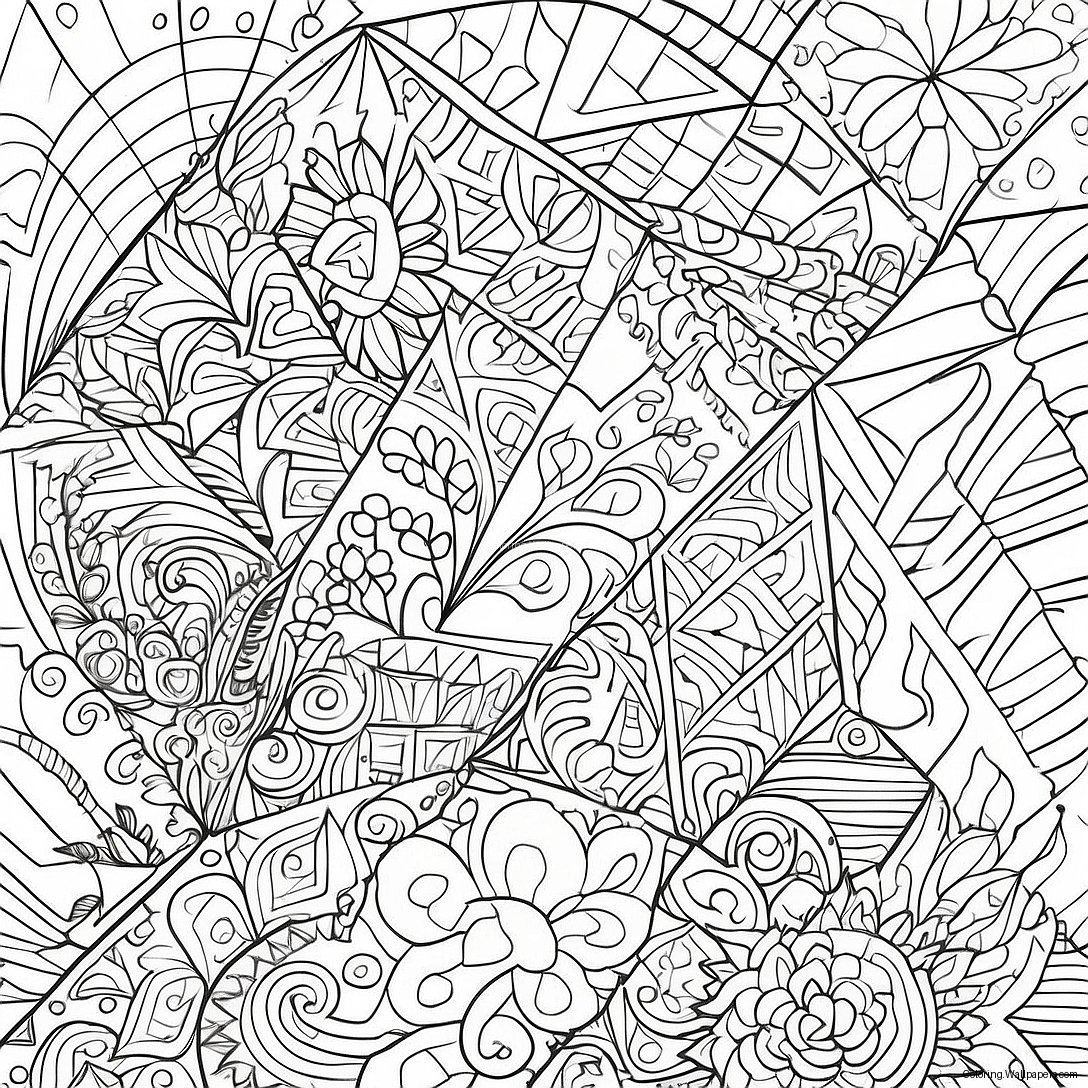 Colorful Triangle Patterns Coloring Page 24948