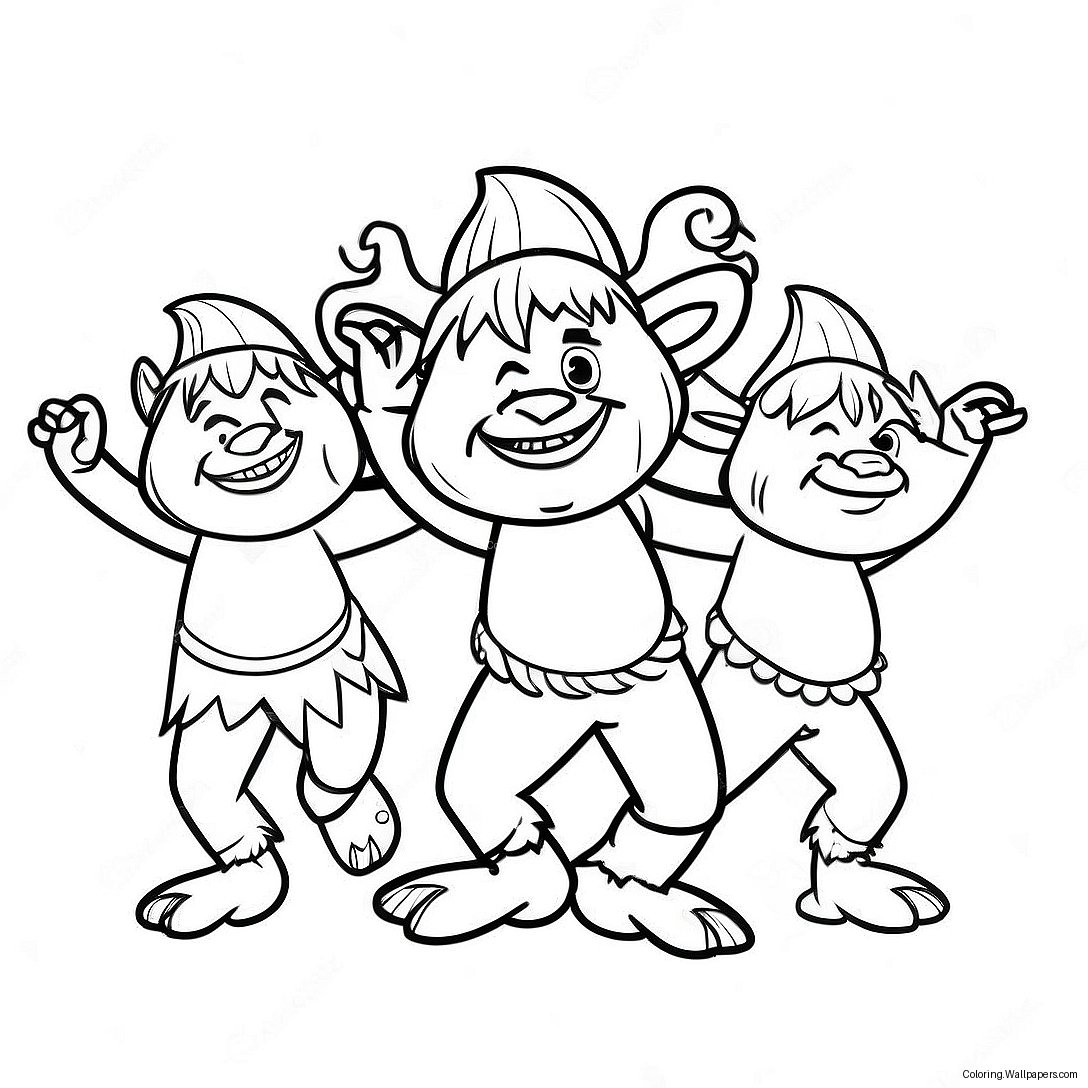 Página Para Colorear De Trolls Coloridos Bailando 48125