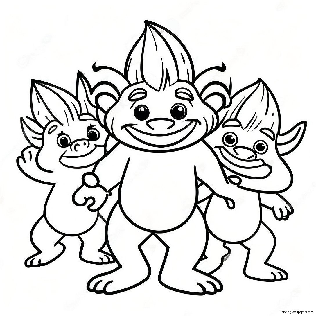 Página Para Colorear De Trolls Coloridos Bailando 48126