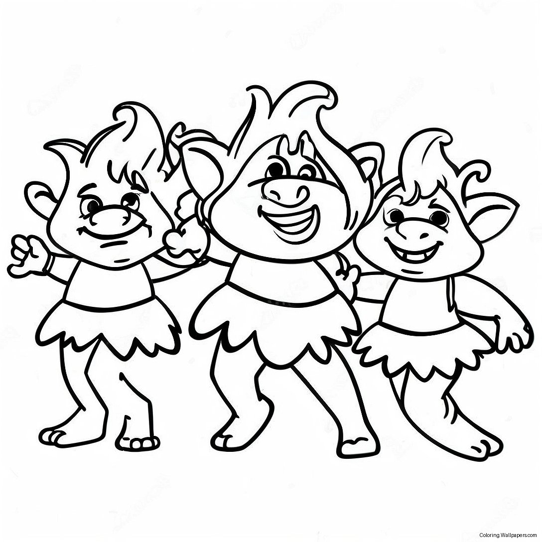 Página Para Colorear De Trolls Coloridos Bailando 48127