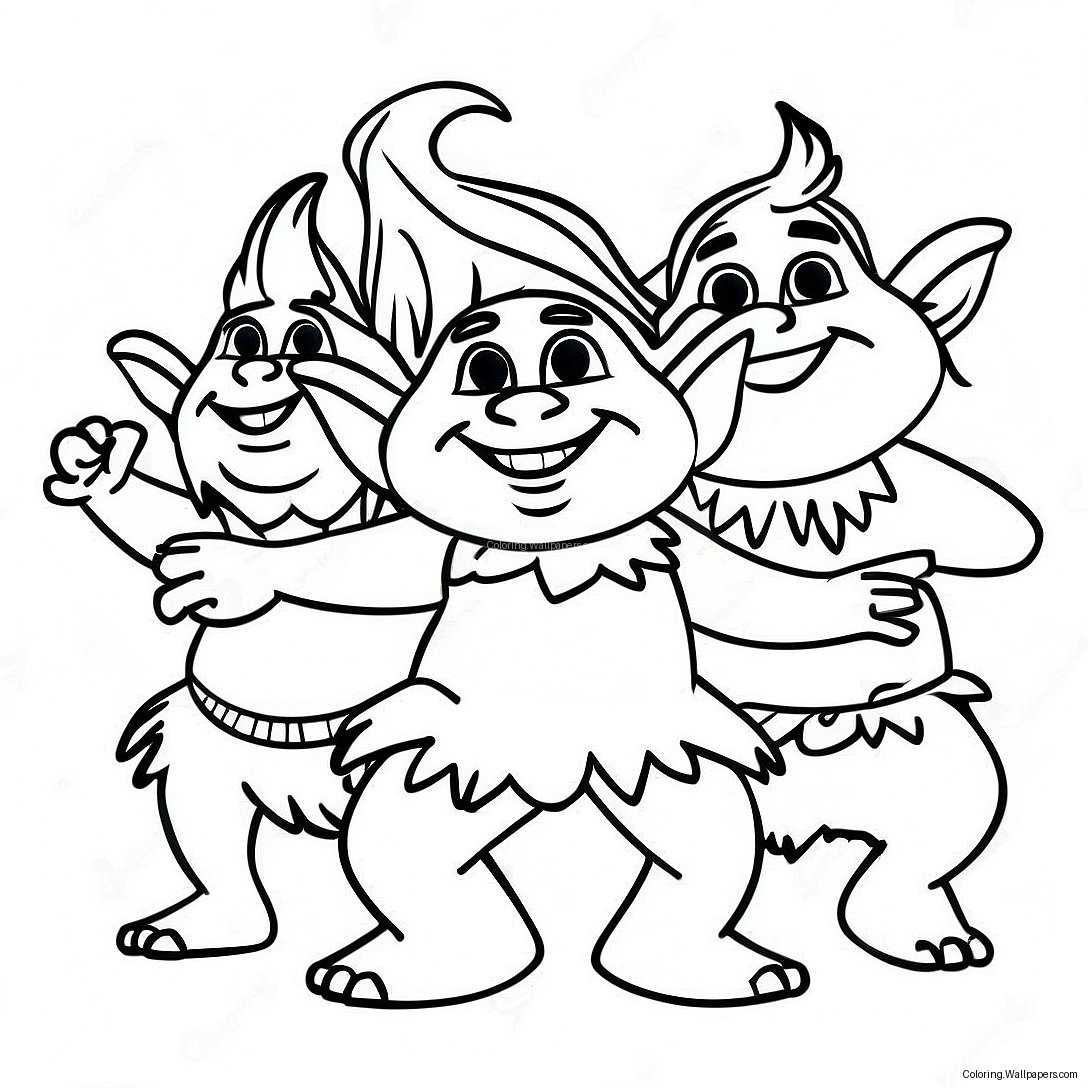 Página Para Colorear De Trolls Coloridos Bailando 48128