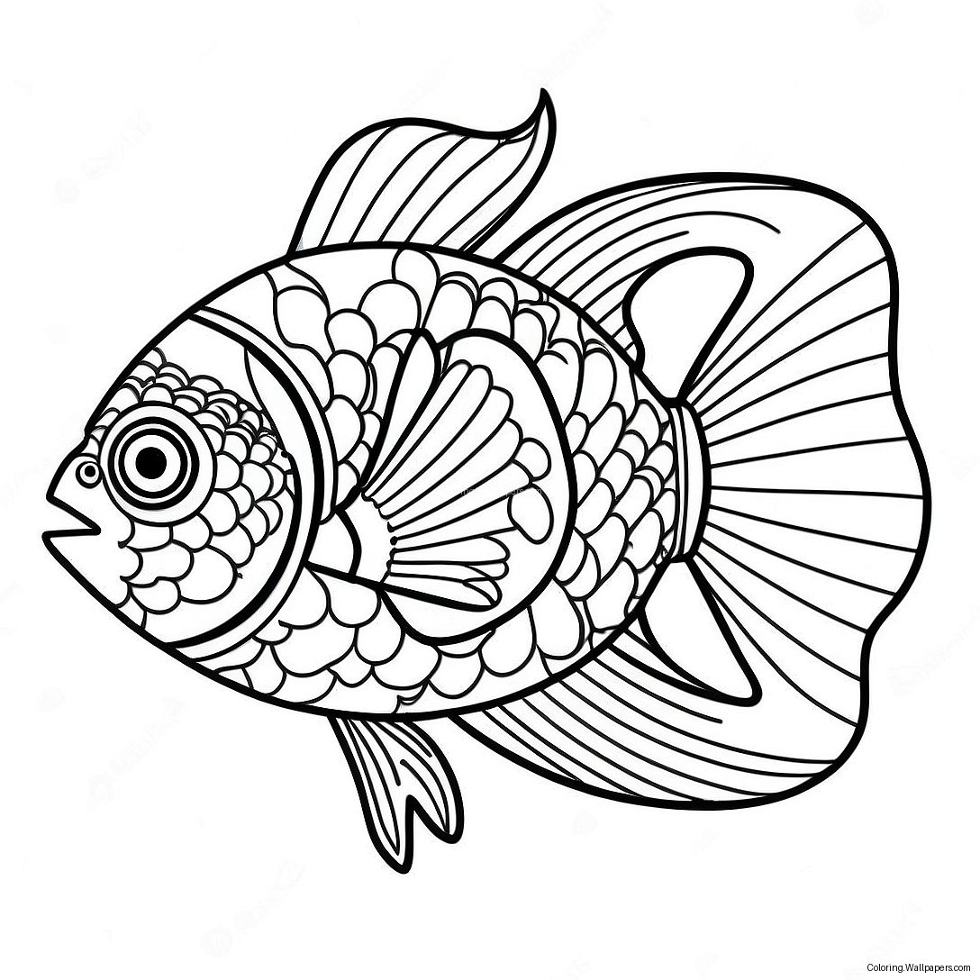 Colorful Tropical Fish Coloring Page 30836