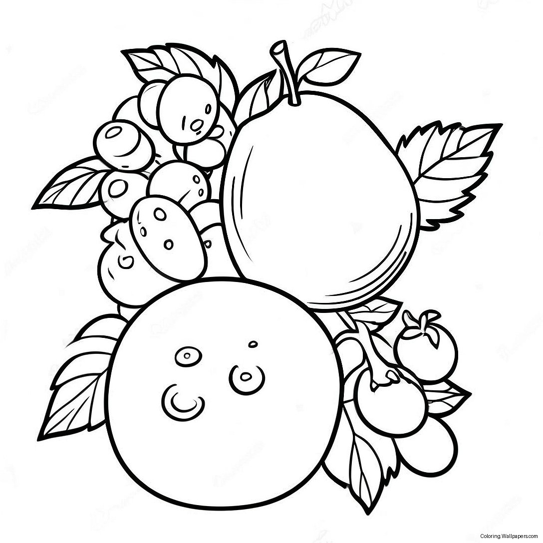 Colorful Tu Bishvat Fruit Coloring Page 11674