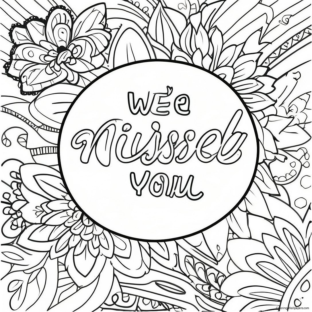 Colorful We Missed You Banner Coloring Page 12018