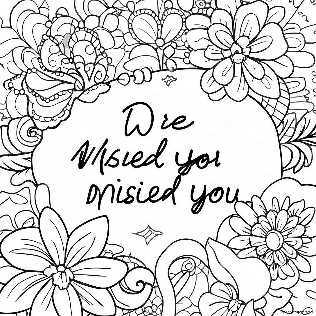 Colorful We Missed You Banner Coloring Page 12020