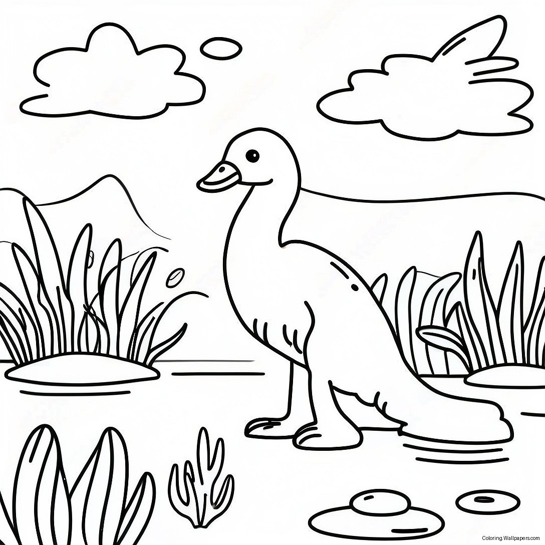 Colorful Wetlands Animals Coloring Page 41469