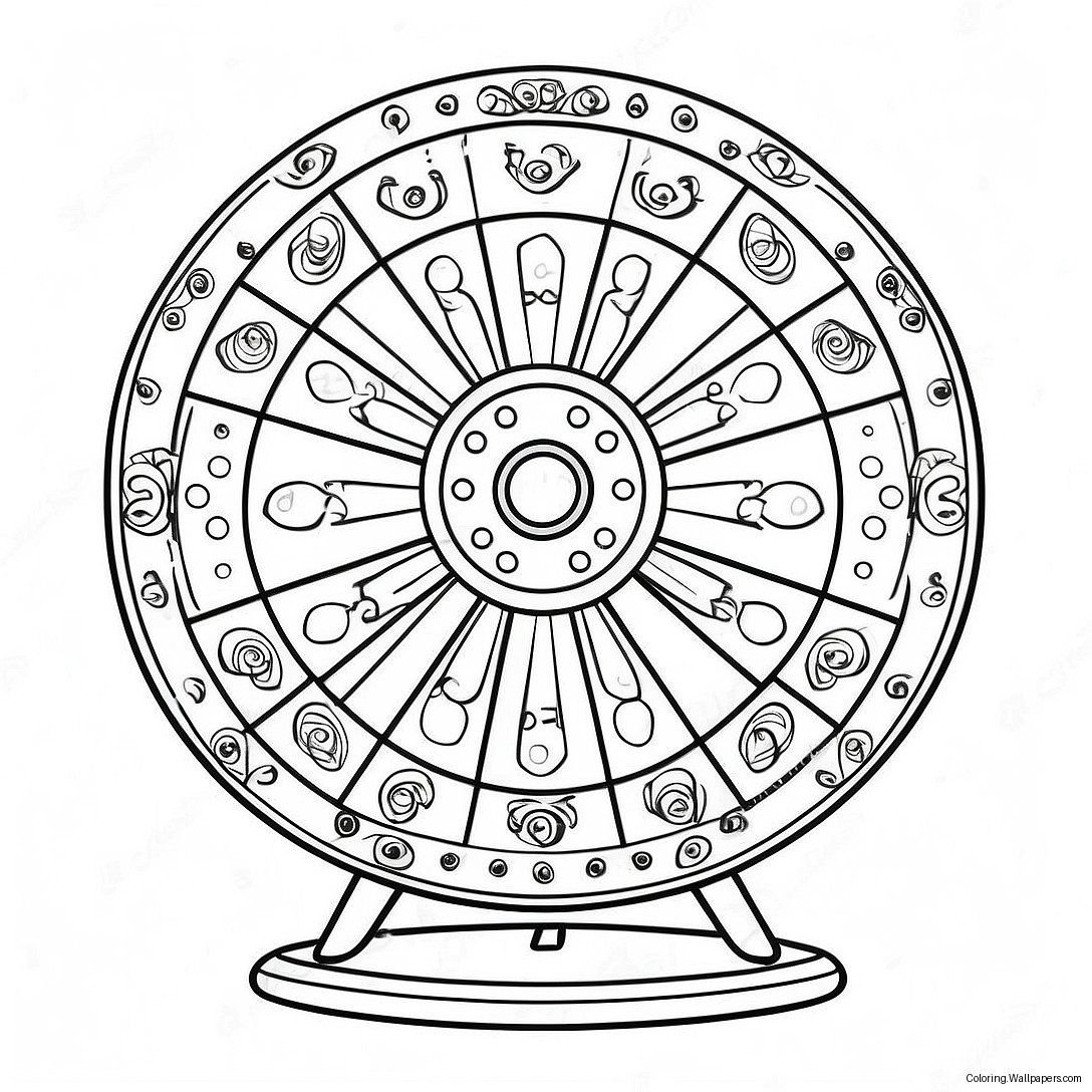 Pagina De Colorat Roata Norocului Colorată 55230