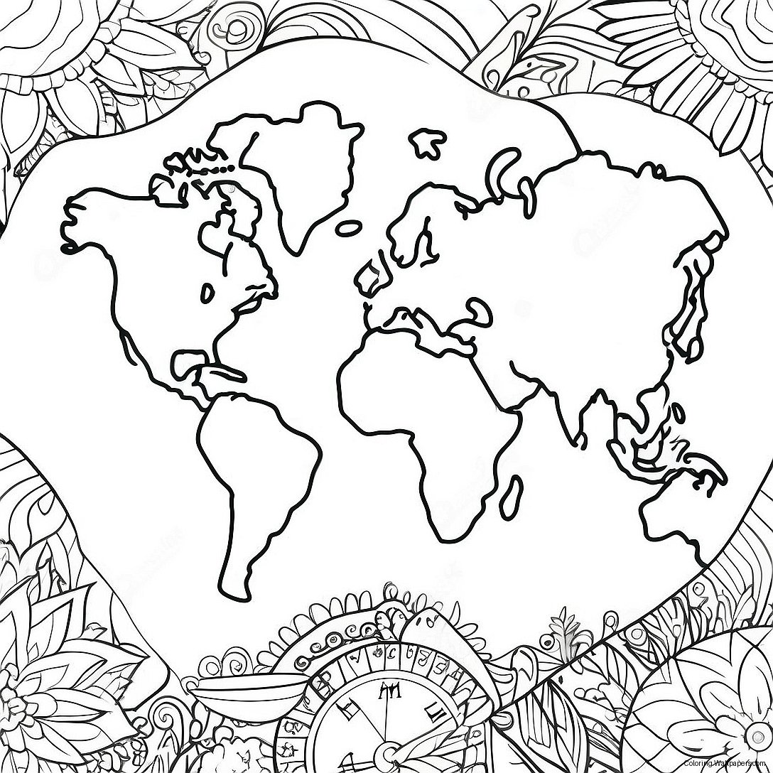 Colorful Word World Coloring Page 32663