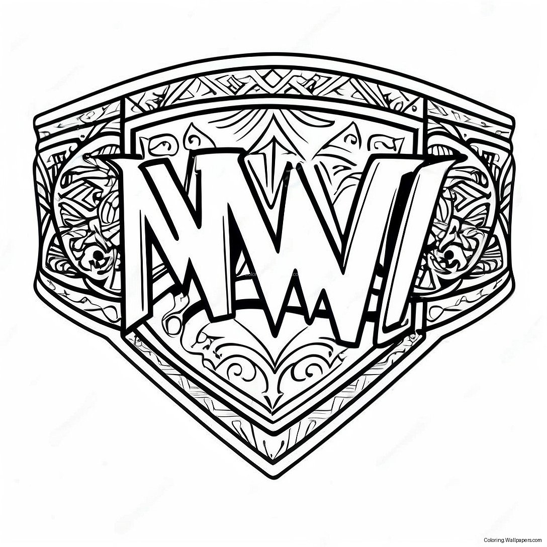 Design Colorato Della Cintura Wwe Pagine Da Colorare 24936