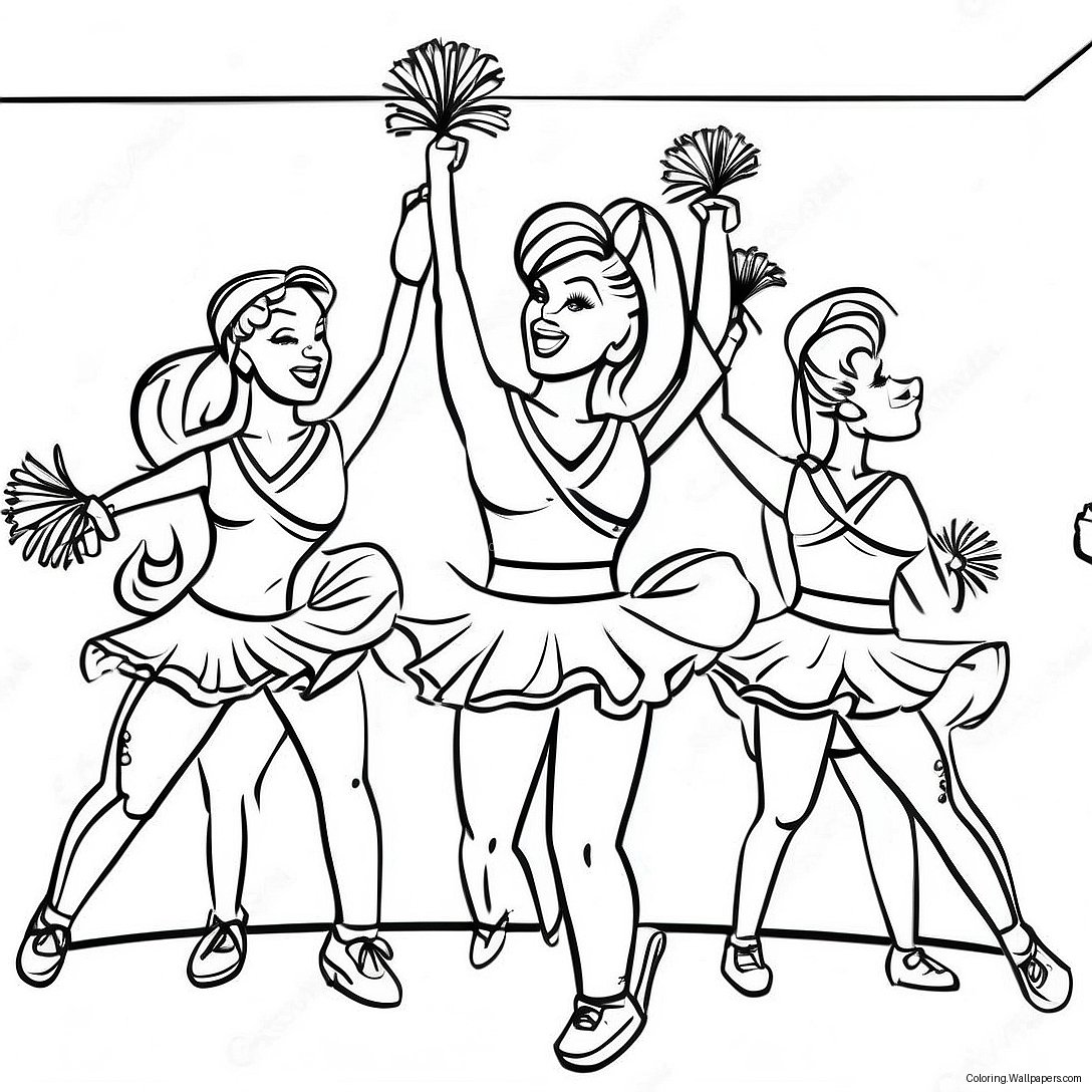 Colts Cheerleaders Dancing Coloring Page 22835