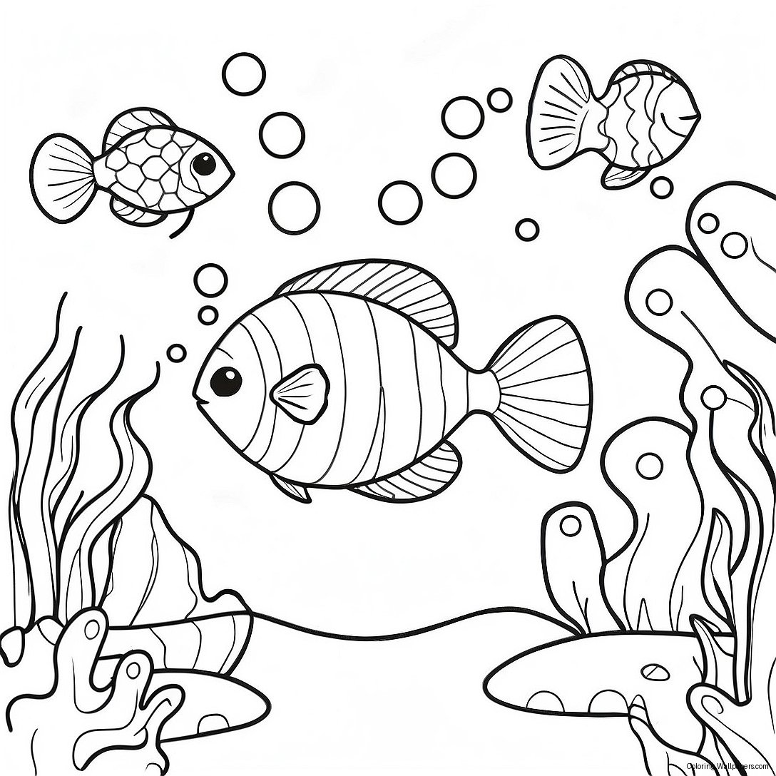 Connect The Dots Underwater Scene Coloring Page 1926