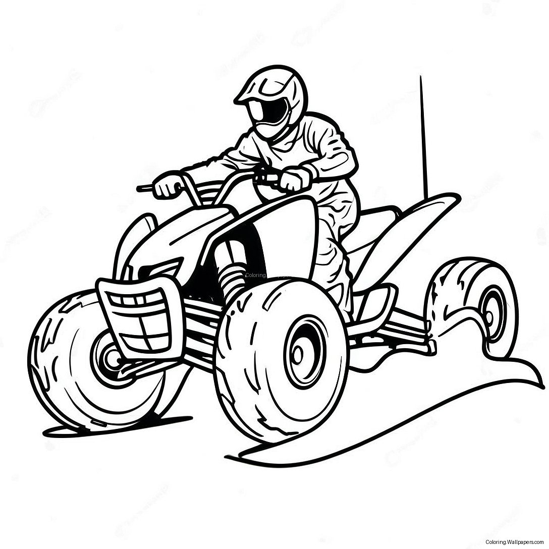 Cool Atv Racing Målarbild 16955