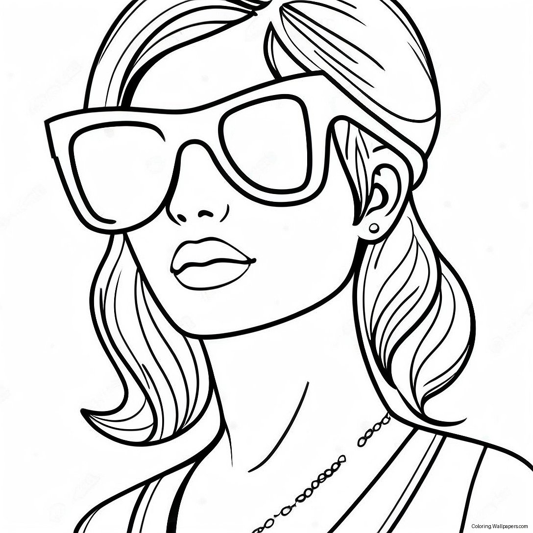 Página Para Colorear De Chica Mala Genial Con Gafas De Sol 32703