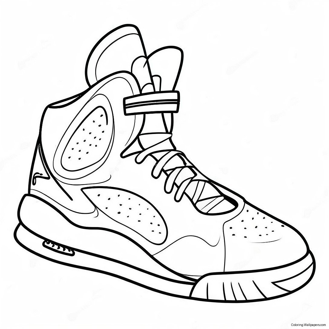 Cool Basketball Shoe Design Coloring Page 18809