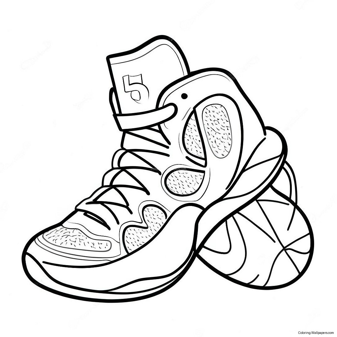 Cool Basketball Shoe Design Coloring Page 18811