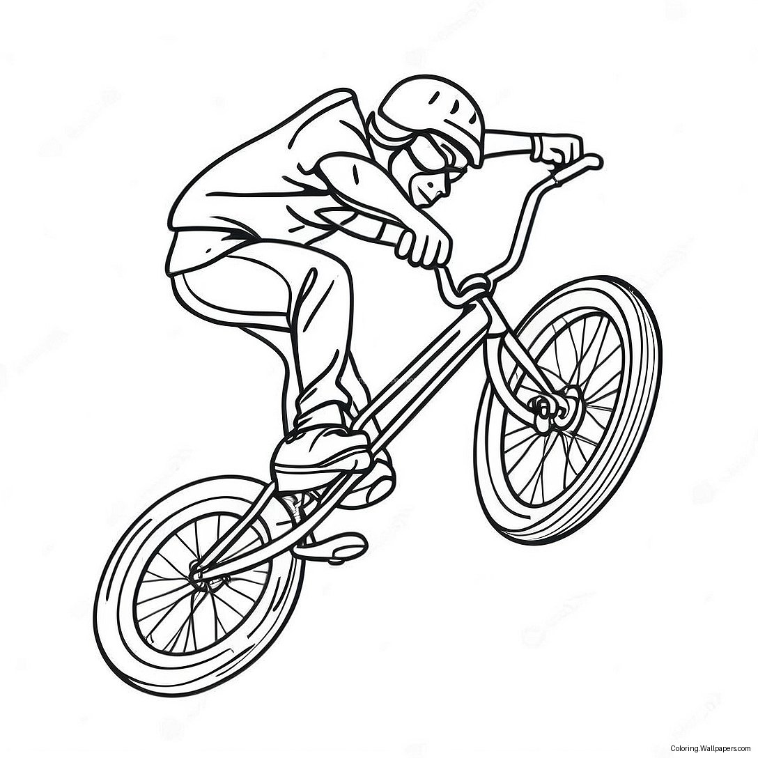 Coole Bmx Rijder Die Tricks Doet Kleurplaat 25730