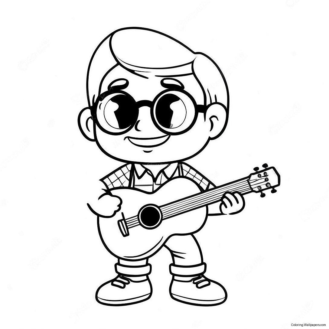 Cool Boy With Uke Coloring Page 41571