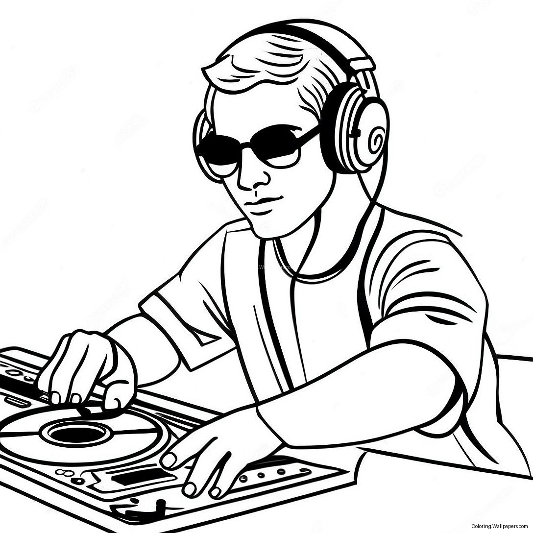 Cool Dj Med Hörlurar Målarbok 35094