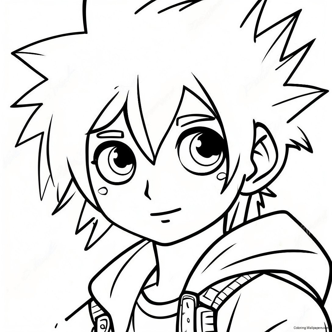 Cool Emo Anime Boy With Spiky Hair Coloring Page 57697