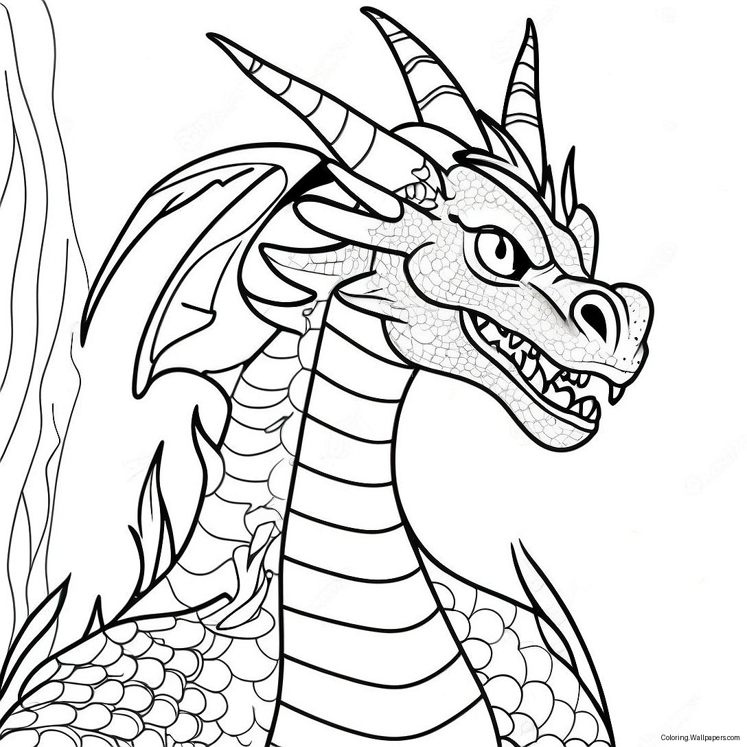 Cool Fire Dragon Coloring Page 17360