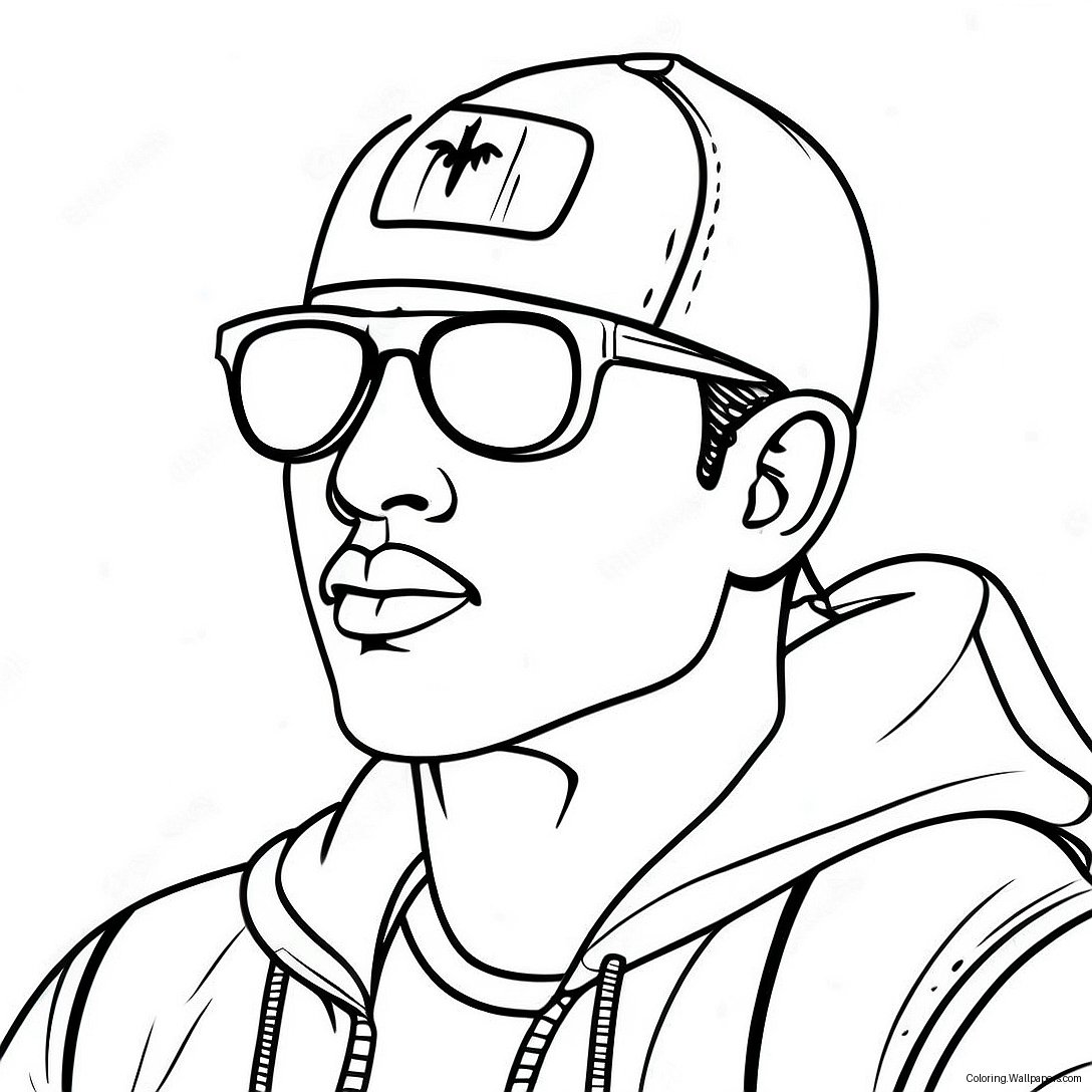 Cool Gangsta With Sunglasses Coloring Page 24855