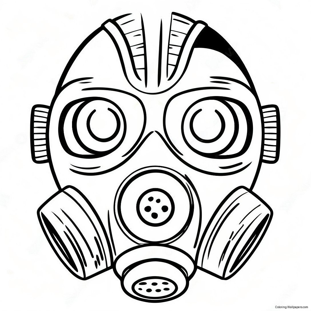 Cool Gas Mask Design Coloring Page 46287