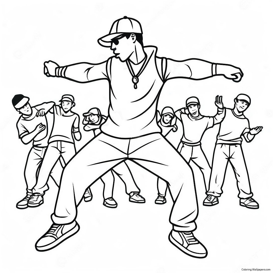 Dessin À Colorier De Danseur Hip Hop Cool 2337