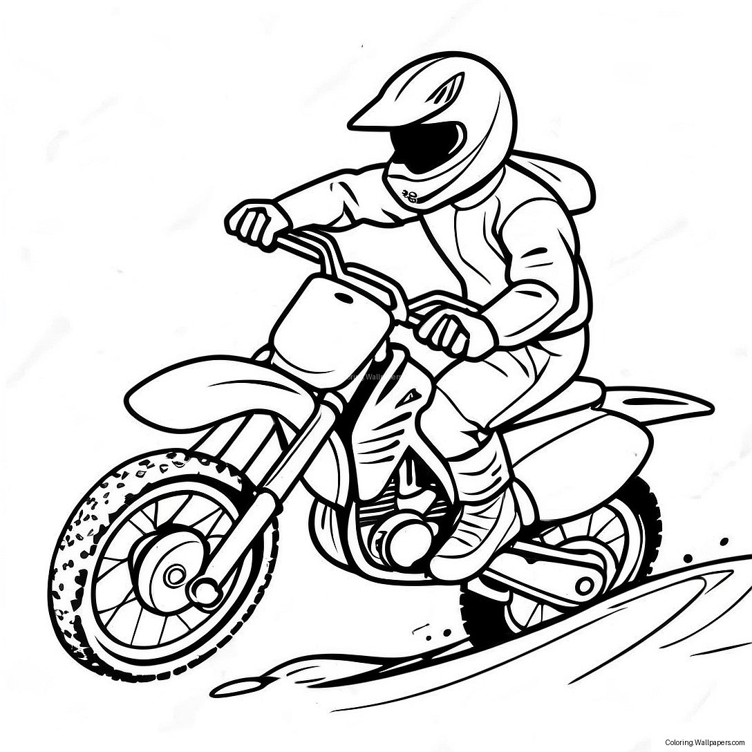 Cool Honda Dirt Bike Racing Coloring Page 42166