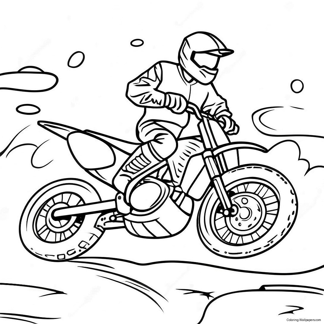 Cool Honda Dirt Bike Racing Coloring Page 42168