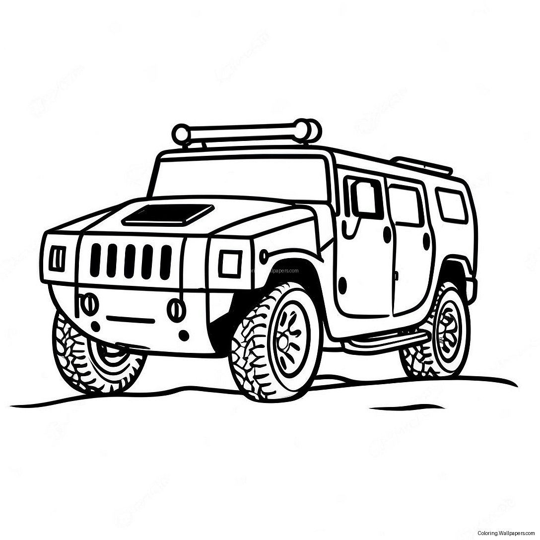 Cool Hummer Off-Roading Coloring Page 51248