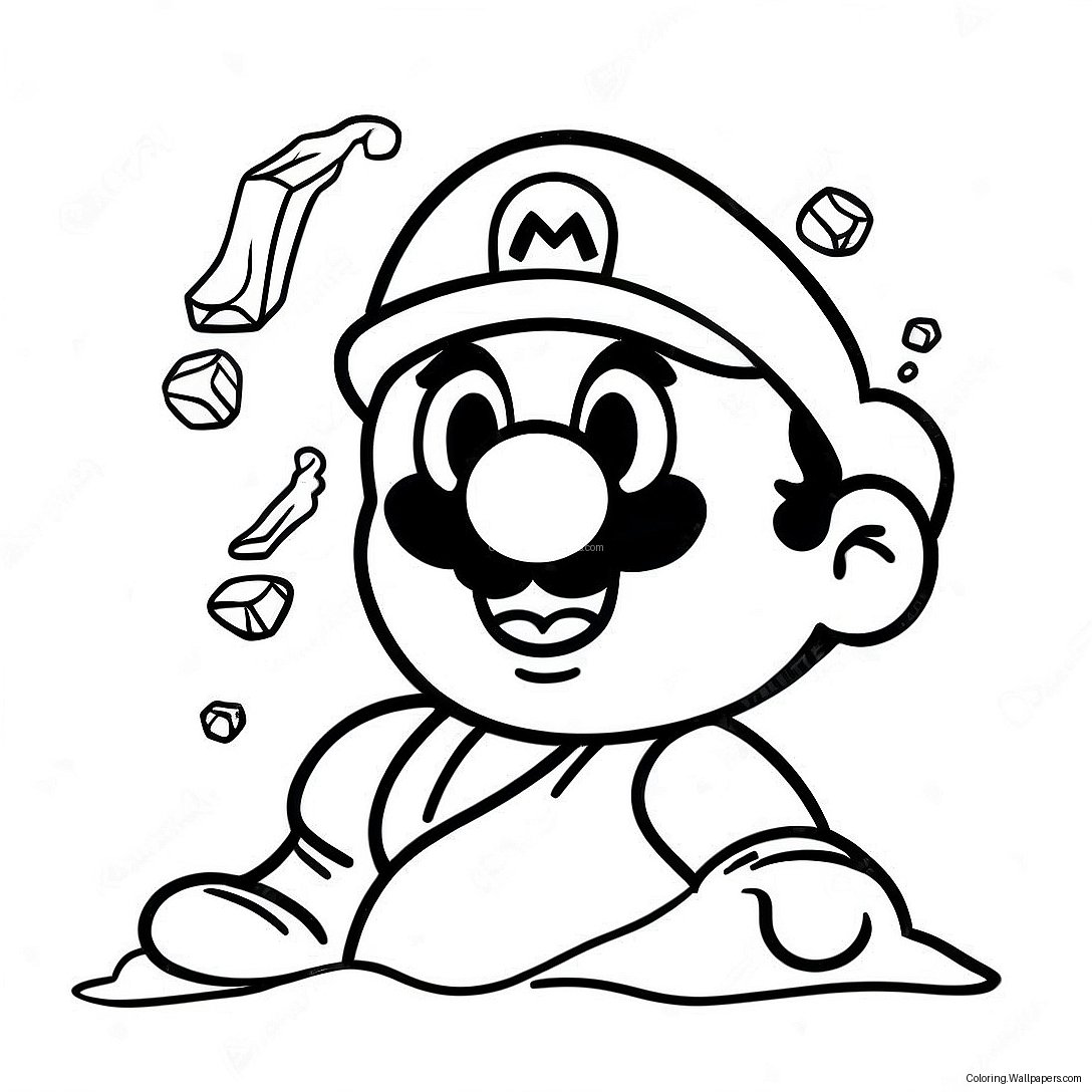 Página Para Colorear De La Genial Aventura De Mario De Hielo 44738