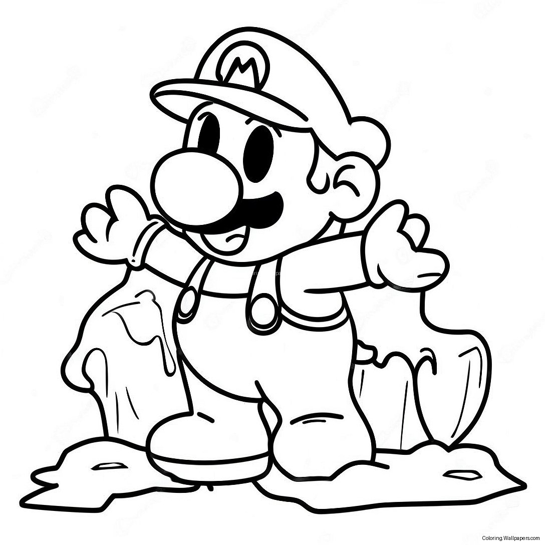 Página Para Colorear De La Genial Aventura De Mario De Hielo 44740