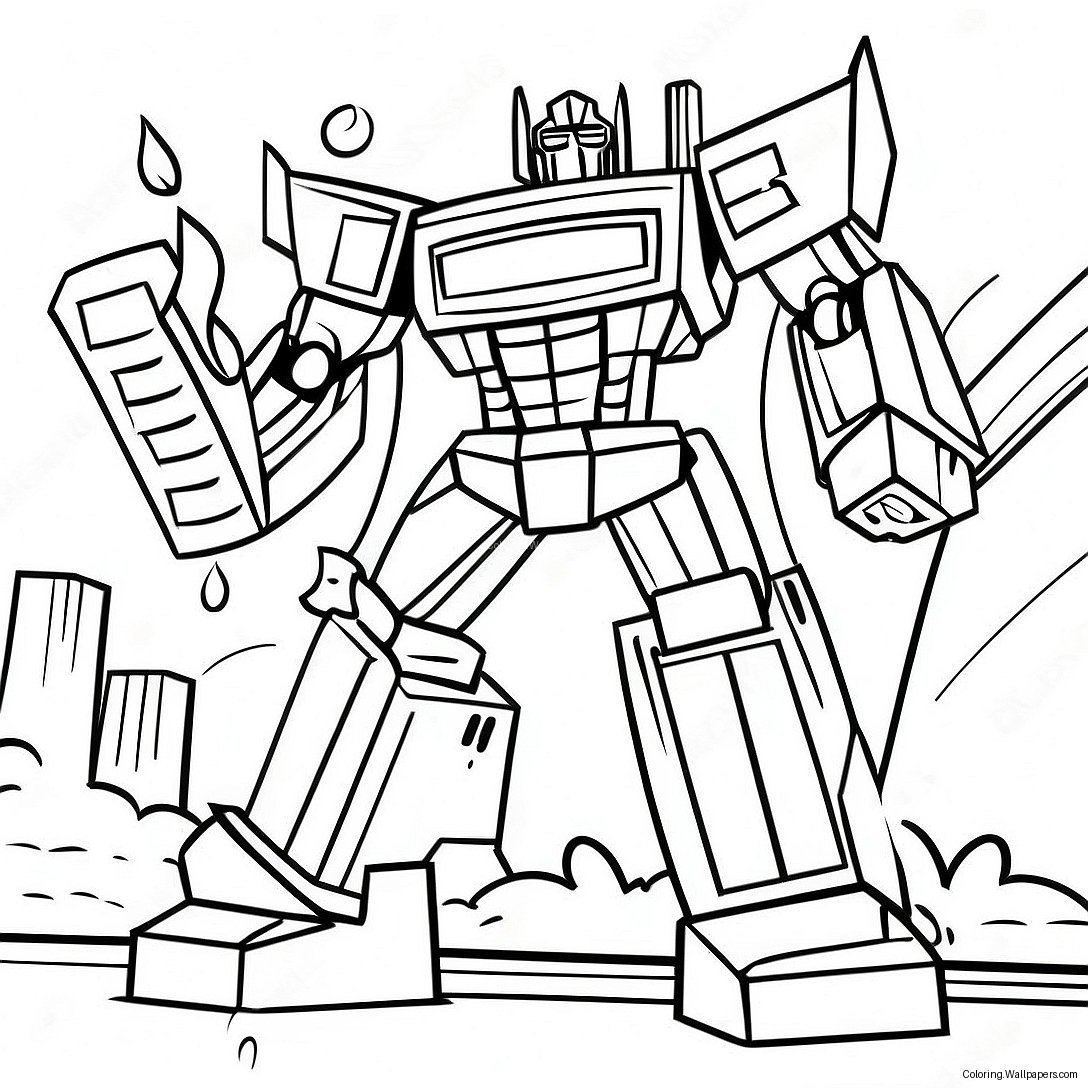 Cool Jazz Transformers In Action Coloring Page 50426