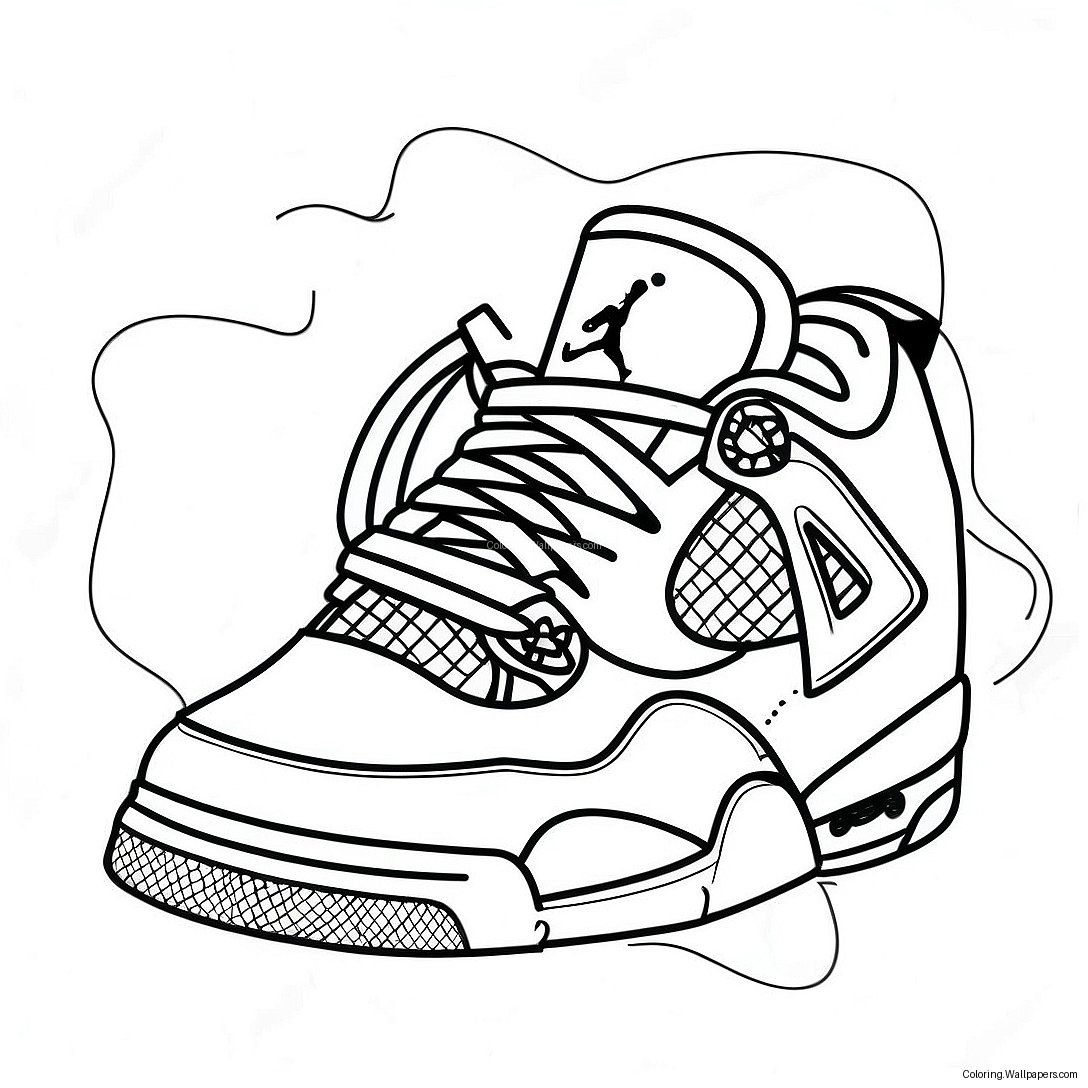 Coole Jordan 4 Sneaker Ausmalbild 1316