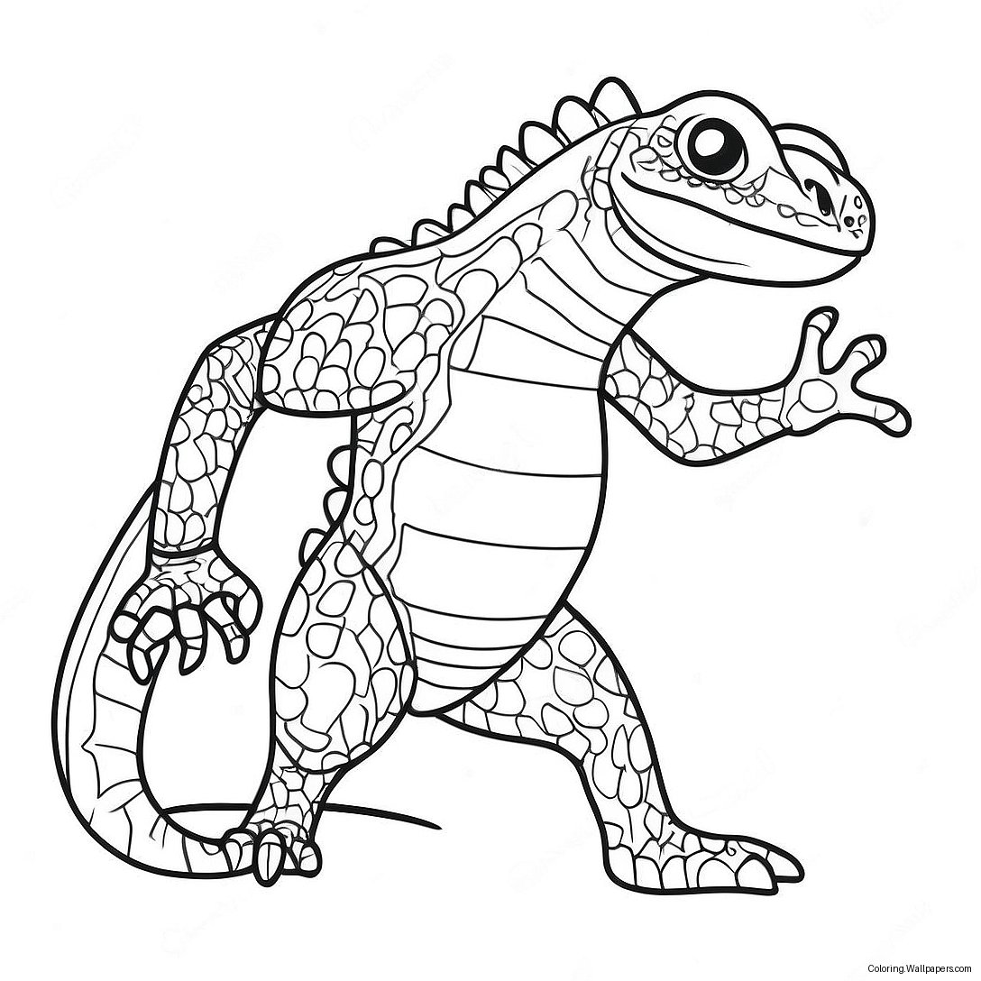 Cool Lizard Man In Action Coloring Page 50480