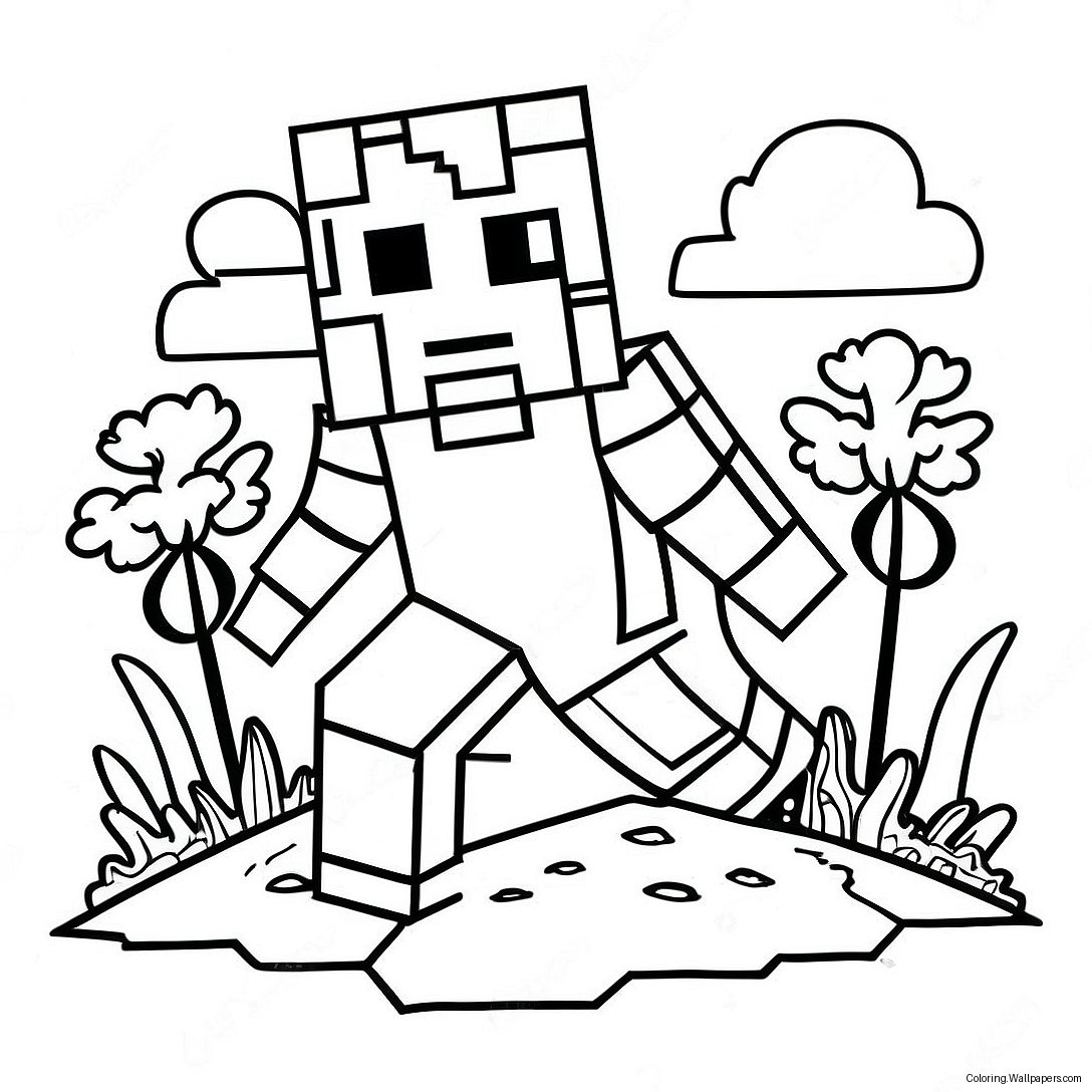 Cool Minecraft Coloring Page 42985