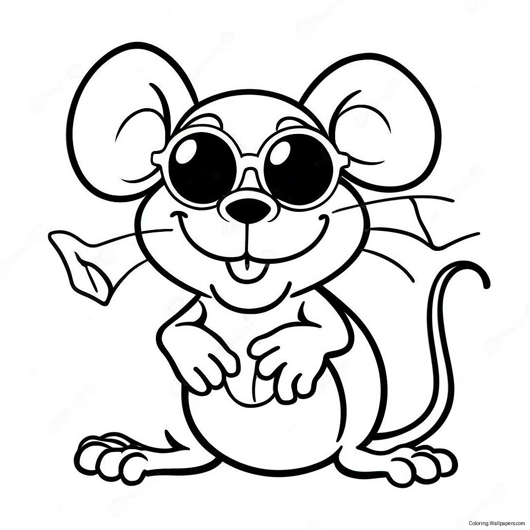 Cool Rat Fink With Sunglasses Coloring Page 33114