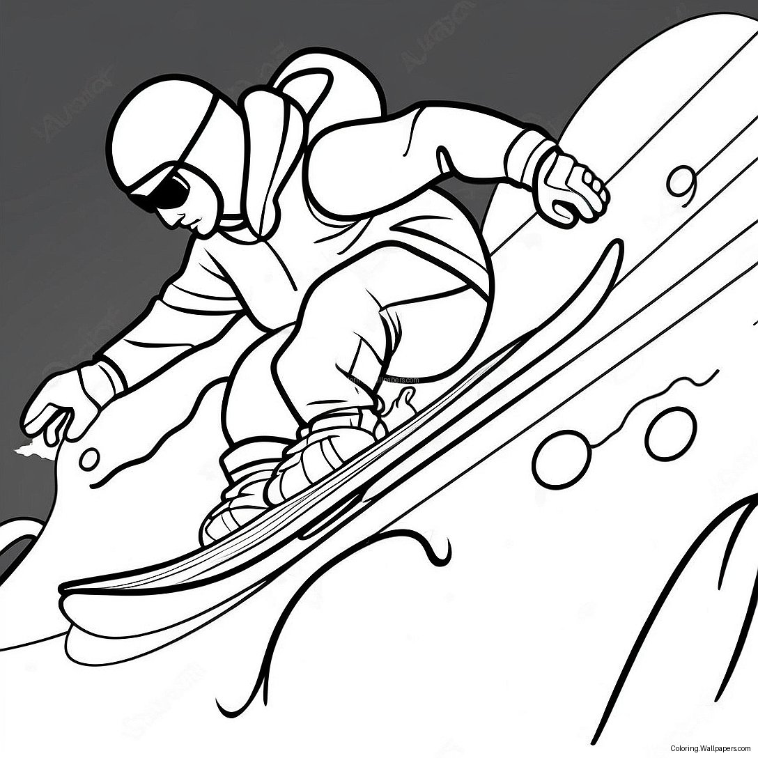 Cool Snowboardåkare I Aktion Färgläggningssida 19122