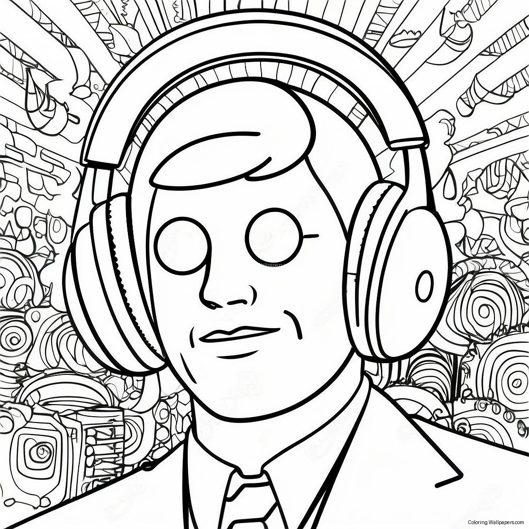 Cool Speakerman With Headphones Coloring Page 6467