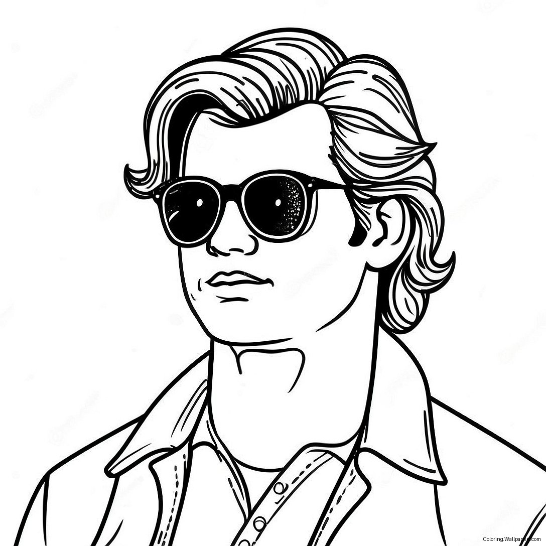 Pagini De Colorat Cu Steve Harrington Cool Cu Păr 57024