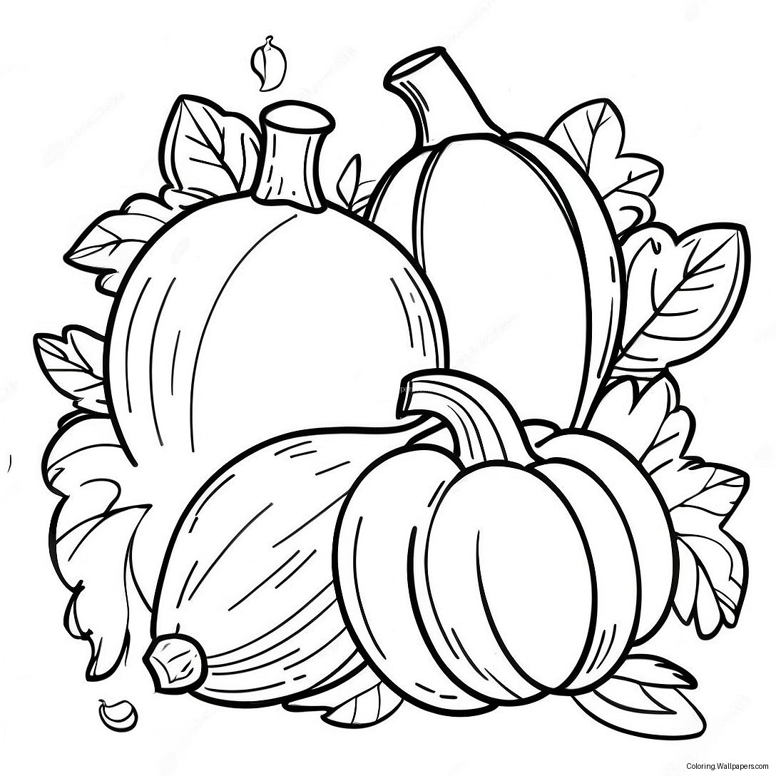 Cornucopia Harvest Coloring Page 7350