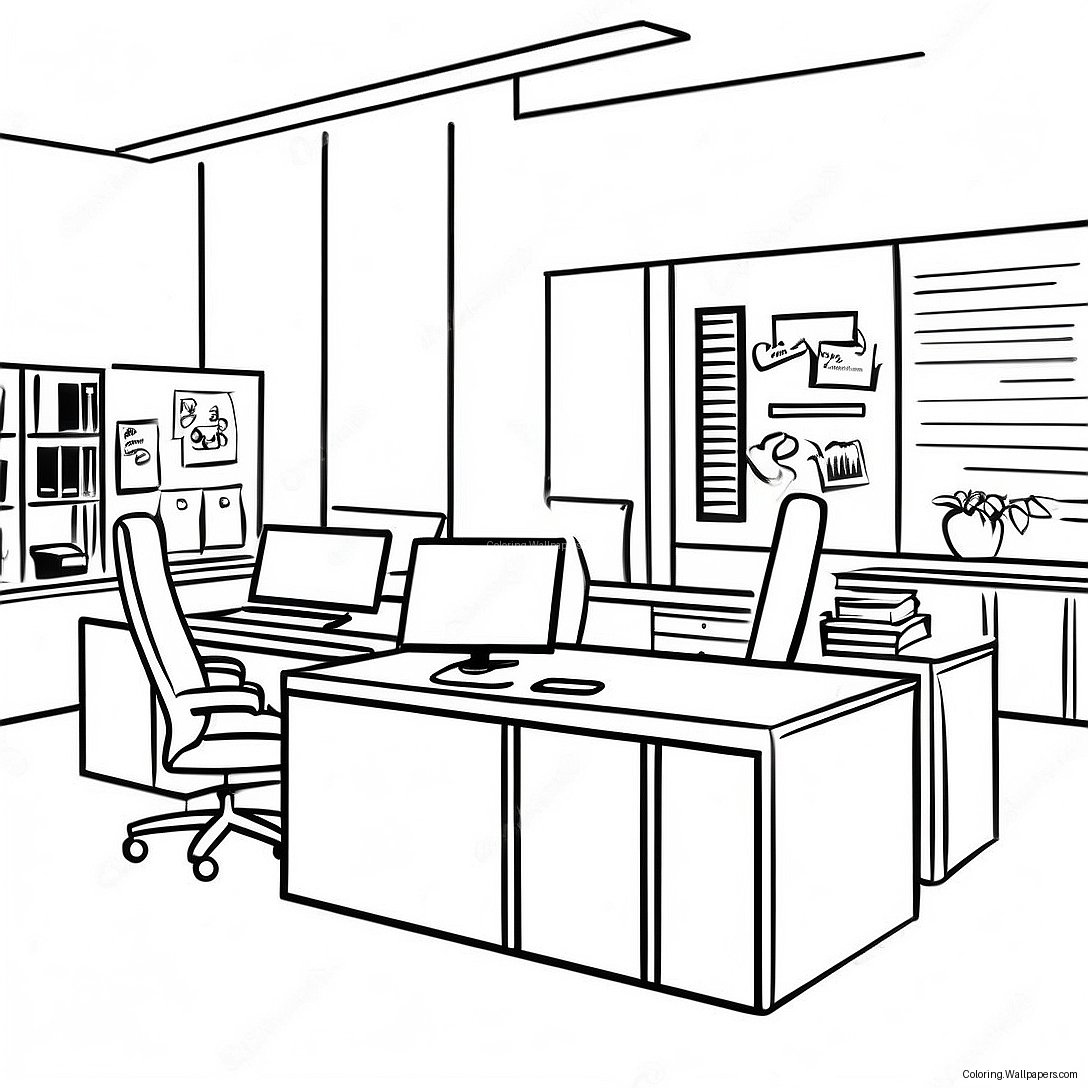 Corporate Office Scene Coloring Page 51566