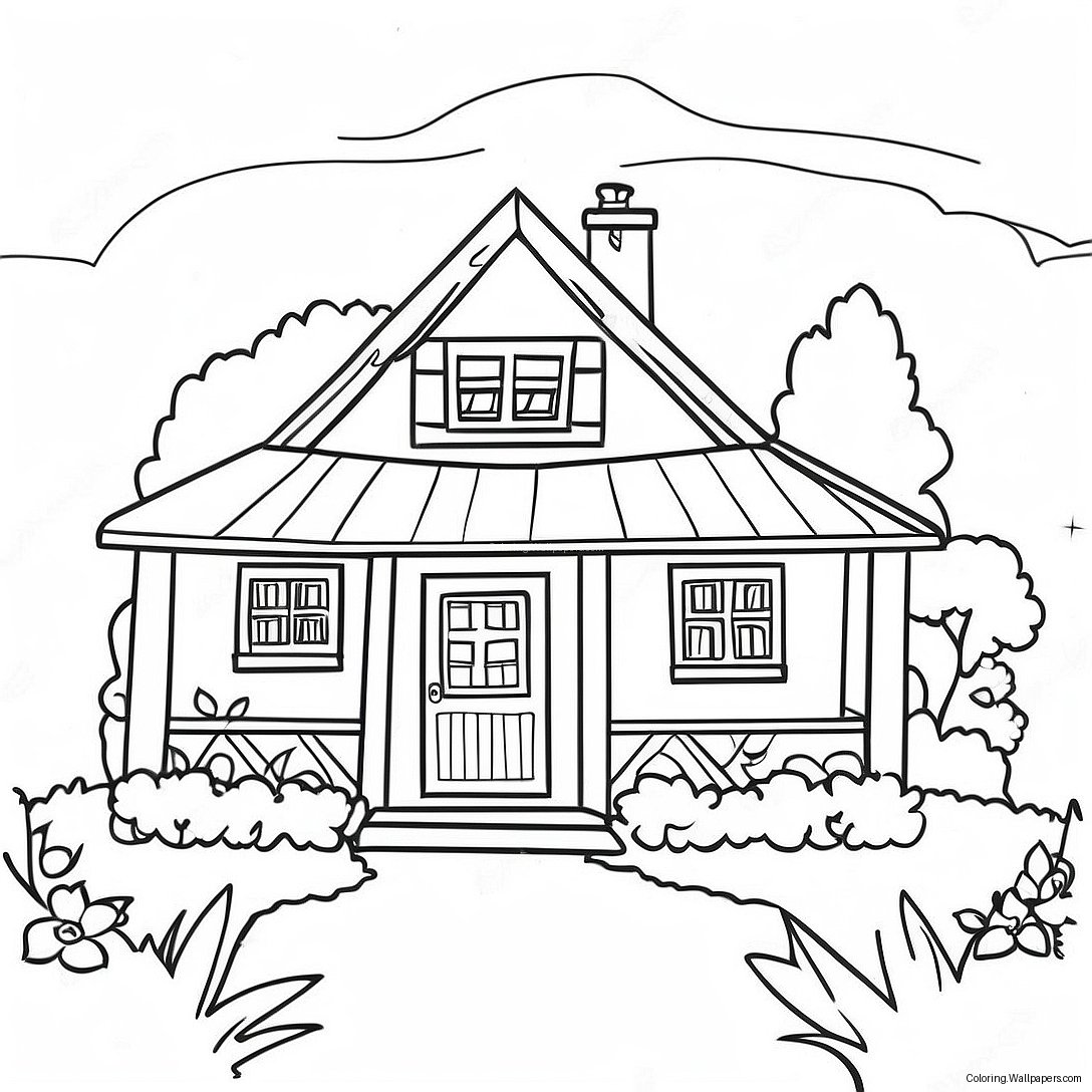 Cottage Coloring Page 55095