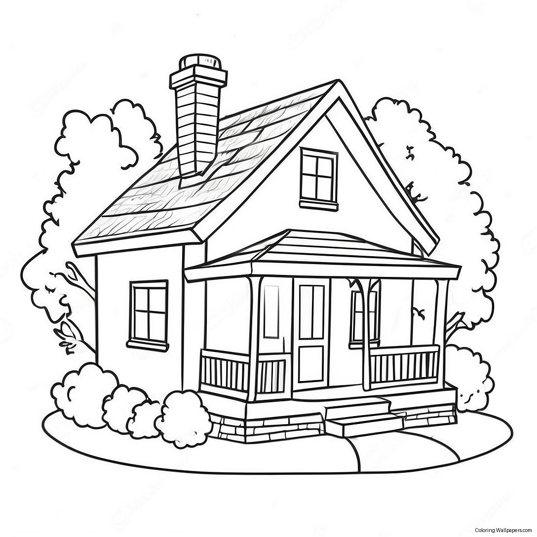 Cottage Coloring Page 55096